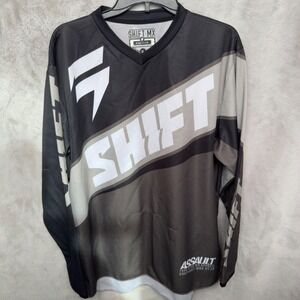 Shift MX Ride Club Motocross Jersey Mens XL Black Gray White Dirt Bike